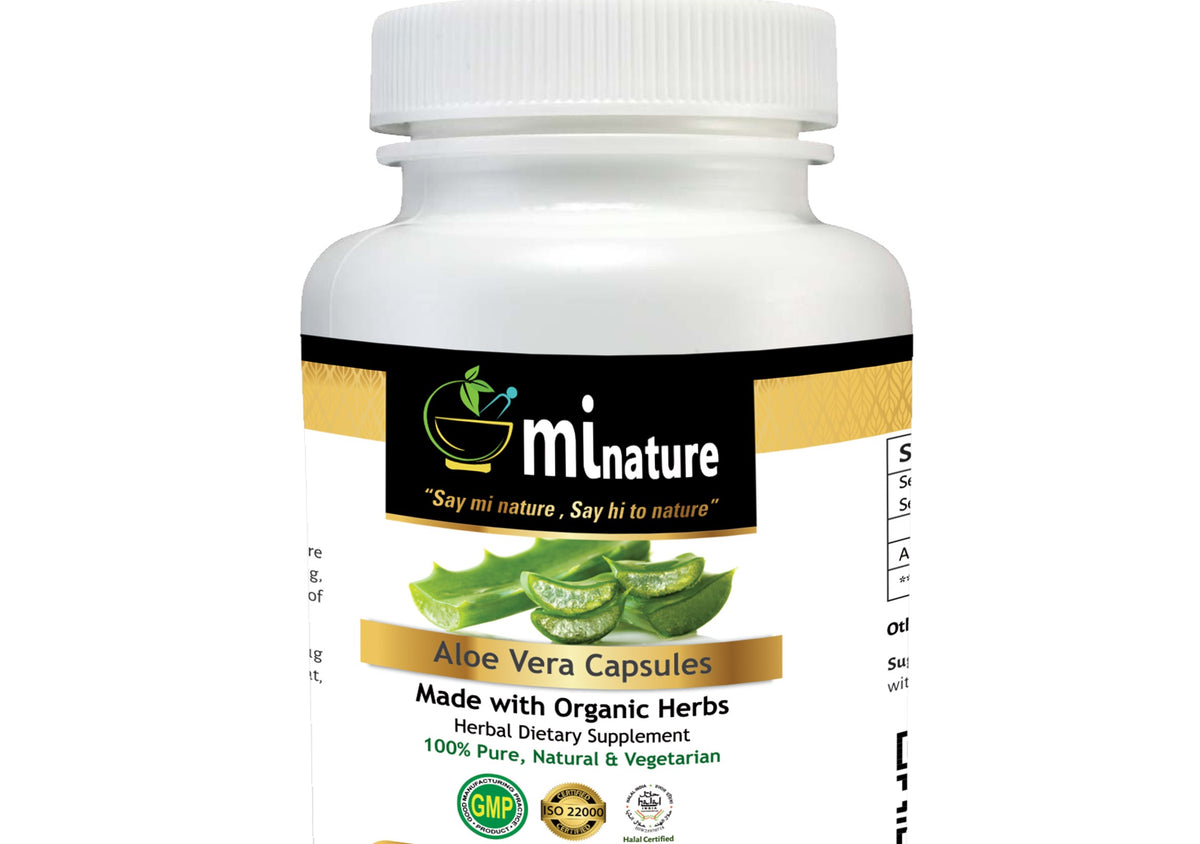 Organic Aloe Vera Capsules 60 Capsules 500 Mg Herbal Senses 3318